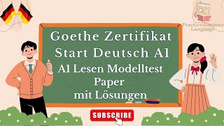 Goethe A1 Exam Lesen mit Antworten  Goethe Zertifikat reading Part Modelltest Paper [upl. by Elletnuahc]