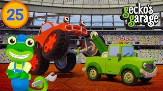 Max the Monster Truck Breaks Down  Geckos Garage  Educational Videos For Children [upl. by Sedberry]