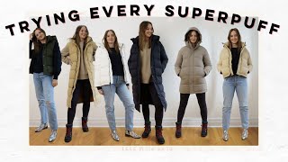 SUPERPUFF HAUL  trying every puffer at Aritzia so you don’t have to 2024 [upl. by Asirrom964]