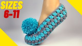 Fast amp EASY Crochet Slippers [upl. by Gordon719]