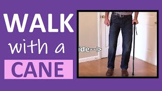 How to Walk with a Cane  Nursing Skill Demonstration [upl. by Notrab]