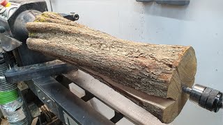 Woodturning  Cracking Hawthorn [upl. by Nahsrad901]