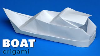 Paper boat origami How to make cruise ship out of paper without glue Motor yacht [upl. by Natfa655]