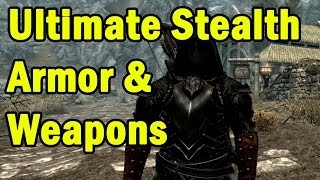 Ultimate Stealth Armor amp Weapons in Skyrim [upl. by Furlani]