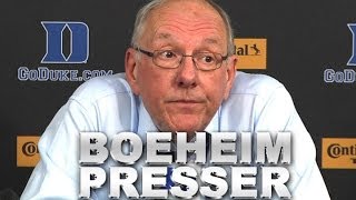 Syracuses Jim Boeheim Speaks After Ejection At Duke [upl. by Wilser333]