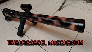 DIY TRIPLE BARREL MARBLE GUN LATEST RR GUN REPLICA M18 RECOILLESS RIFLE [upl. by Johnnie]