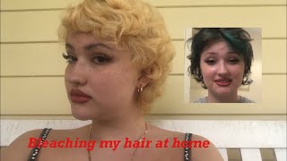 Bleaching dyed black hair at home how to get Marilyn Monroe hair [upl. by Eojyllib]