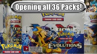 Early XY Evolutions booster box opening All 36 packs Pokemon TCG unboxing [upl. by Haimorej]