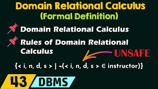 Domain Relational Calculus Formal Definition [upl. by Eaj]