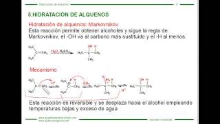 Adición de agua a alquenos hidratación de alquenos [upl. by Nnylarat]