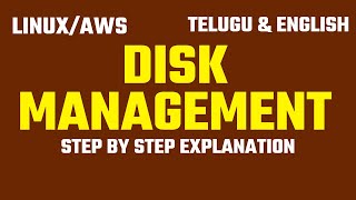 Day6 Disk Management step by step in Telugu amp English  Freshers Exp  Gap Students by kk [upl. by Obau464]