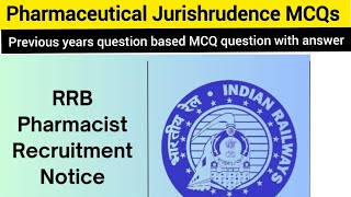 pharmaceutical Jurisprudence Mcqs Question with AnswerRRB PHARMACIST 2024  pharmacist Exam ke Liye [upl. by Ahcsap]