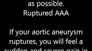 Abdominal Aortic Aneurysm Symptoms [upl. by Godding322]