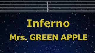 Karaoke♬ Inferno  Mrs GREEN APPLE 【No Guide Melody】 Instrumental Lyric Romanized Fire Force [upl. by Rehtnug]