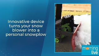 Innovative device turns your snow blower into a personal snowplow [upl. by Wallraff]