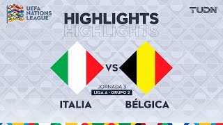 HIGHLIGHTS  Italia vs Bélgica  UEFA Nations League 2024  TUDN [upl. by Eimme]