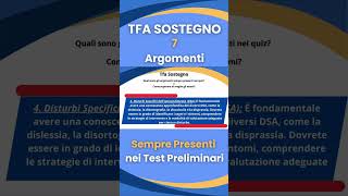 Tfa sostegno cosa studiare 7 argomenti sempre presenti nei test preliminari shorts 04 [upl. by Desireah]