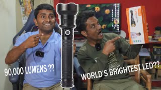 Unboxing amp Review Is This the Brightest LED Flashlight Ever  Lylting 90000LM Flashlight Test [upl. by Jessee]