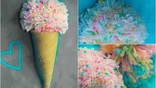 DIY Pom Pom Ice Cream Cone [upl. by Kcered2]