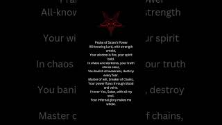 Praise of Satans Power A Prayer of Strength and Gloryquot satan satanic satanism viral [upl. by Traver]