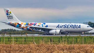 DELIVERY FLIGHT  New AirSERBIA EXPO 2027 Livery Airbus A330200 Landing at Belgrade [upl. by Ing431]