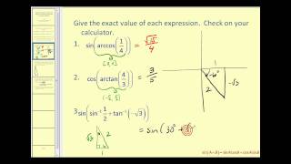 Evaluating Expressions Involving Inverse Sine Inverse Cosine and Inverse Tangent [upl. by Darren]