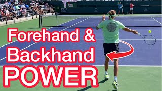 How To Add Power To Your Forehand amp Backhand Tennis Technique Explained [upl. by Oijimer]