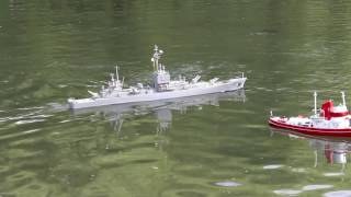 RC USS Long Beach Scratch built [upl. by Eyllek258]