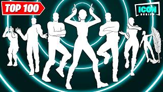 TOP 100 ICON SERIES DANCES amp EMOTES IN FORTNITE [upl. by Aztirak]