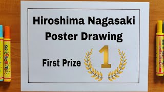 Hiroshima Nagasaki day drawing easy stepHiroshima and Nagasaki day poster  Hiroshima day drawing [upl. by Aihsele]