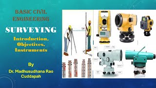 Basic Civil Engineering  JNTUA BTECH R23  Unit  2 Surveying  Objectives Surveying Instruments [upl. by Lletnohs260]