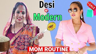 Mom Daily Routine THEN vs NOW  Desi Vs Modern  ShrutiArjunAnand [upl. by Leunad]