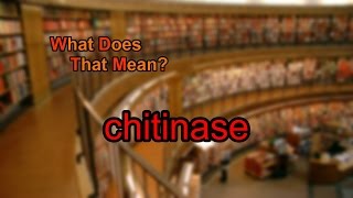 What does chitinase mean [upl. by Labors]