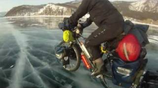 Black Ice Cycling Lake Baikal Part2 [upl. by Iggie]