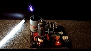 Small PL500 VTTC  Test run  Vacuum tube Tesla coil [upl. by Aidul346]