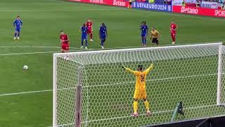 Lewandowskis goal from a penalty kick in the FrancePoland 11 match Goal seen from the stands [upl. by Winshell71]