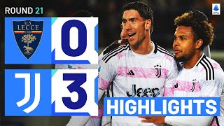 LECCEJUVENTUS 03  HIGHLIGHTS  Juventus go top of the table  Serie A 202324 [upl. by Ecirp]