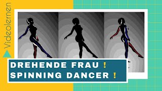 Drehende Frau 🌀 Tänzerin 🌀Spinning Dancer 🌀optical illusion 🌀Silhouette 🌀Erklärung [upl. by Naujal]