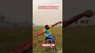 Para javelin throw  Support pls  reels trending india proud javelin paralympics [upl. by Einnaj]