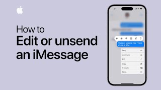 How to edit or unsend an iMessage  Apple Support [upl. by Hsirehc124]