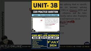 CSIR Practice Question  Unit 3 Fundamental Processes  Topic B RNA synthesis and processing [upl. by Eneladgam]