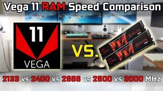 Vega 11 RAM 2133MHz vs 2400MHz vs 2666MHz vs 2800MHz vs 3000MHz DDR4 speed comparison Gaming FPS [upl. by Massimo]