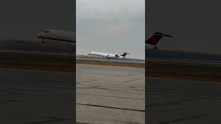 Air Canada Express airplane landing at Yellowknife Airport YZF [upl. by Bausch]