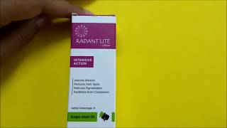 Hindi Review Of Radiant Lite cream For Pigmentation  ClickOnCare [upl. by Haas]