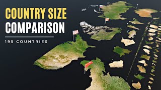 Country Size Comparison 3D  195 Countries Sorted by Size using Satellite Images [upl. by Nalat]