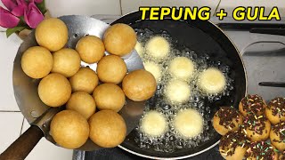 HANYA 2 BAHAN TEPUNG amp GULA JADI CAMILAN ENAK [upl. by Aicineohp]