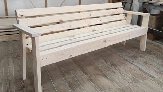 Лавка садова масив сосни столярна Garden bench pine massif Gartenbank Kiefernmassiv woodworking diy [upl. by Jarid227]