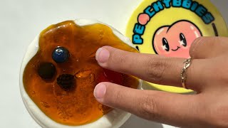 Reviewing Peachybbies part 4 Souffle Pancakes 🥞 asmr slime slimeasmr explore peachybbies [upl. by Ahseenyt812]