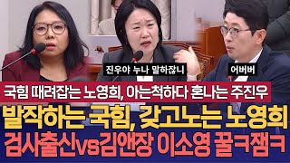 진짜 쎄다 국힘 전체로 덤벼도 눈도 깜박 안하는 노영희 변호사 김앤장변호사였던 이소영 의원에게 혼나는 검사출신 주진우 의원 어리둥절 정진석 비서실장 ㅋㅋ [upl. by Nnaeirb]