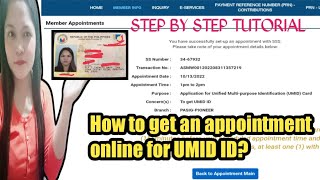 How to get an appointment online for SSS UMID ID 2022 update [upl. by Sidon]